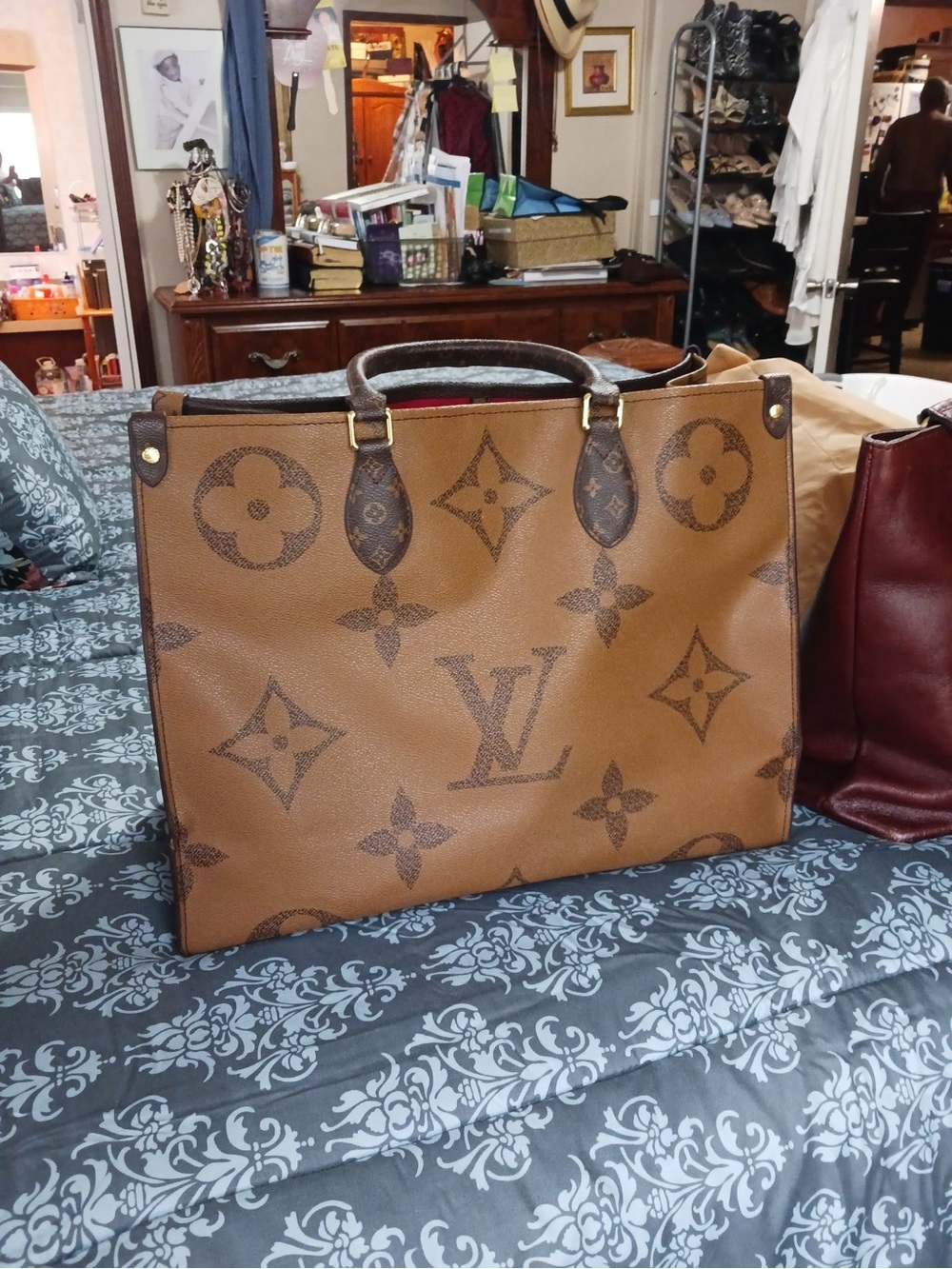 Louis Vuitton Brown Tan Monogram Canvas Messenger Bag